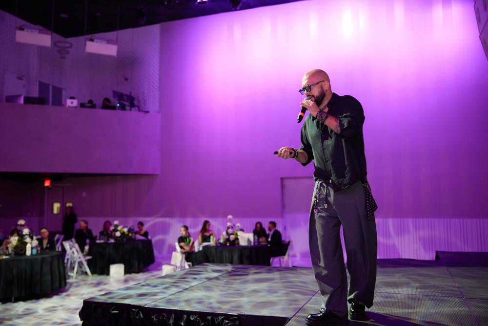 On stage at the ceremony